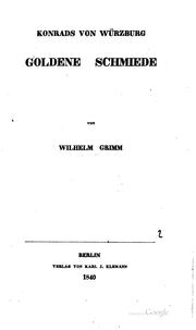 Front cover of Konrads von Würzburg Goldene Schmiede by Konrad von Würzburg
