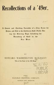 Front cover of Recollections of a '49er by Edward Washington McIlhany
