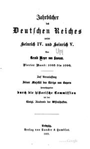 Cover of Jahrbücher des deutschen Reiches unter Heinrich IV. und Heinrich V by Gerold Meyer von Knonau