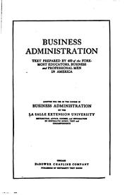 Front cover of Business administration by La Salle Extension University.