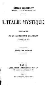 Front cover of L' Italie mystique by Emile Gebhart
