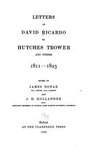 Front cover of Letters of David Ricardo to Hutches Trower and others, 1811-1823 by David Ricardo