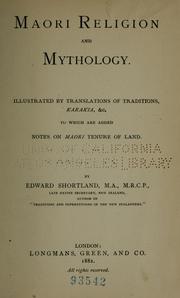Front cover of Maori religion and mythology by Edward Shortland