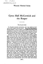 Front cover of Cyrus Hall McCormick and the reaper by Reuben Gold Thwaites
