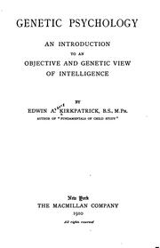 Front cover of Genetic psychology by Edwin A. Kirkpatrick