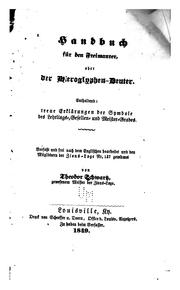 Front cover of Handbüch für den freimaurer by Theodor Schwartz