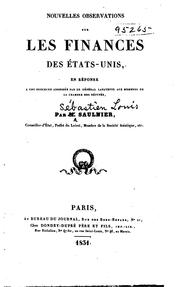 Front cover of Nouvelles observations sur les finances des États-Unis by Saulnier M.
