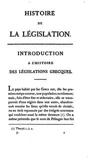 Front cover of Histoire de la législation by Claude Emmanuel Joseph Pierre marquis de Pastoret