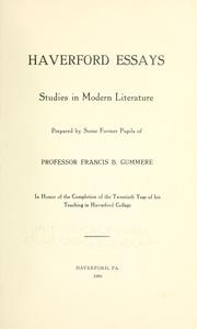Cover of Haverford essays by Unknown