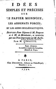 Front cover of Idées simples et précises sur le papier monnoie by Joseph-Antoine-Joachim Cérutti
