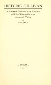 Cover of Historic Sullivan by Oliver Taylor