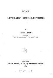 Cover of Some literary recollections by James Payn