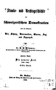 Front cover of Staats- und Rechtsgeschichte der schweizerischen Demokratien oder der Kantone Uri, Schwyz, Unterwalden, Glarus, Zug und Appenzell by Johann Jakob Blumer