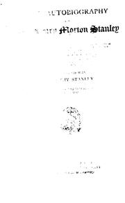 Front cover of The autobiography of Sir Henry Morton Stanley .. by Henry M. Stanley