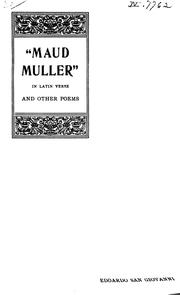 Front cover of "Maud Muller" in Latin verse and other poems by Edoardo San Giovanni