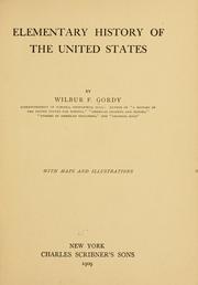Cover of Elementary history of the United States by Wilbur Fisk Gordy