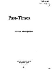 Front cover of Past-times by William Meade Pegram