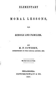 Cover of Elementary moral lessons by Marcellus F. Cowdery
