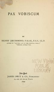 Cover of Pax vobiscum by Henry Drummond