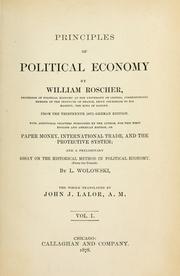 Front cover of Principles of political economy by Wilhelm Roscher
