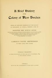 Front cover of De colonia Nova Svecia in Americam borealem deducta historiola .. by Carl David Arfwedson