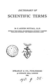 Front cover of Dictionary of scientific terms by P. Austin Nuttall