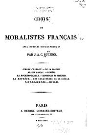 Front cover of Choix de moralistes français by J. A. C. Buchon