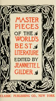 Front cover of Masterpieces of the world's best literature by Jeannette L. Gilder