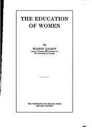 Front cover of The education of women by Marion Talbot