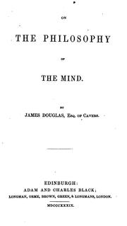 Front cover of On the philosophy of the mind by Douglas, James of Cavers.