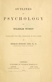 Front cover of Outlines of psychology by Wilhelm Max Wundt