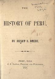 Front cover of The history of Peru by Henry S. Beebe