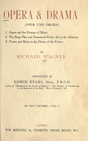 Front cover of Opera & drama (Oper und drama) by Richard Wagner