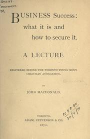 Cover of Business success by MacDonald, John