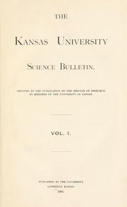 Front cover of The University of Kansas science bulletin by University of Kansas.