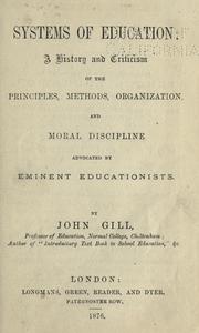 Front cover of Systems of education by John Gill