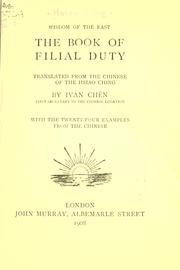Front cover of The book of filial duty by Unknown
