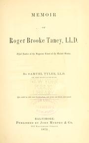 Front cover of Memoir of Roger Brooke Taney, LL.D by Samuel Tyler