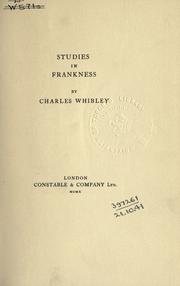 Cover of Studies in frankness by Charles Whibley