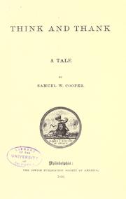 Front cover of Think and thank by Samuel Williams Cooper
