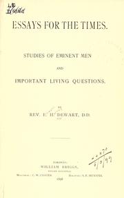 Cover of Essays for the times by Dewart, Edward Hartley