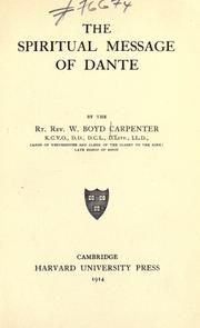 Cover of The spiritual message of Dante by William Boyd Carpenter