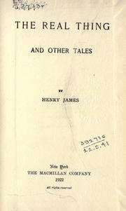 Front cover of The real thing, and other tales by Henry James