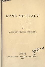 Front cover of A song of Italy by Algernon Charles Swinburne