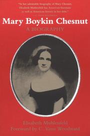 Front cover of Mary Boykin Chesnut by Elisabeth Muhlenfeld