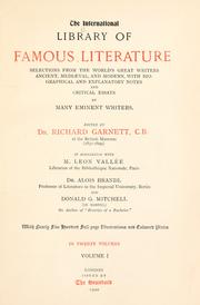 Cover of The International library of famous literature by Richard Garnett