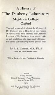 Cover of The Daubeny laboratory register, 1849-1923 by Robert T. Gunther