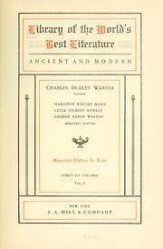 Front cover of Library of the world's best literature, ancient and modern by Charles Dudley Warner