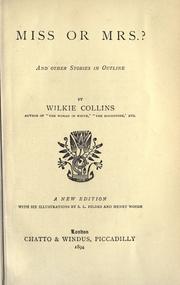 Front cover of Miss or Mrs.?, and other stories in outline by Wilkie Collins