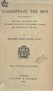 Cover of Shakespeare the boy by W. J. Rolfe